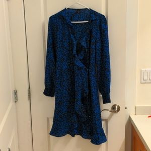 Vero Moda Blue and Black Wrap Dress